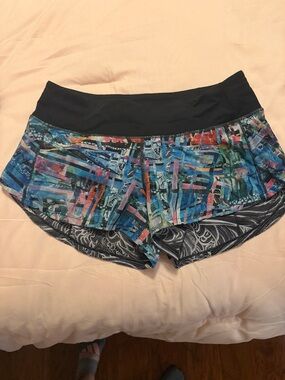Women’s Multicolor Active Shorts with Black Waistband